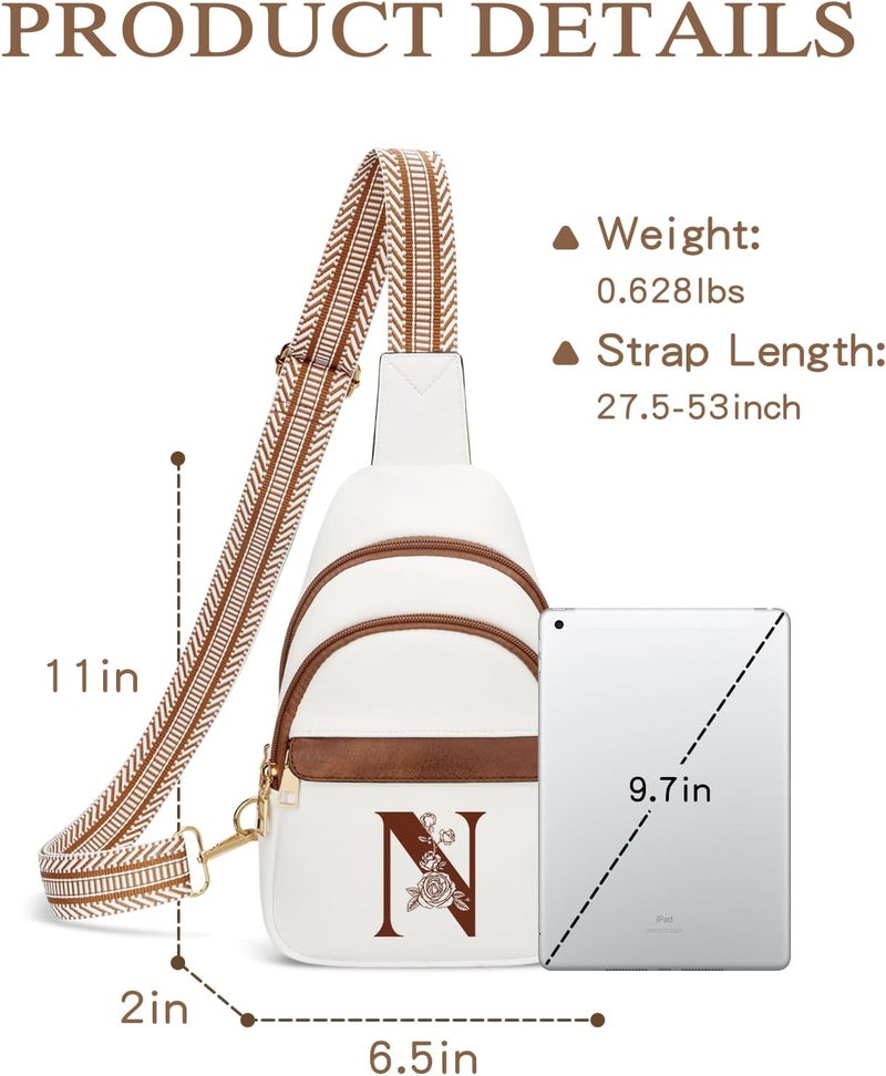 CLOUDWINGS Birthday Valentines Gifts for Women Mom Wife Crossbody Bags Sling Bag Fanny Packs with Initial Chest Bag | Initial - Image 5
